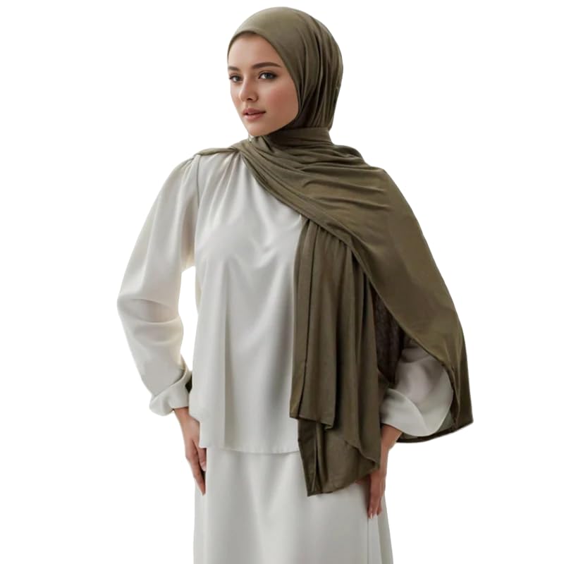 Jersey Hijab Scarf for Women Soft Muslim Africa Ramadan Plain Head Wrap Turban Shawl Scarves Lightweight4