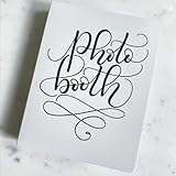 Photo Booth Photo Album - For Wedding or Party- Holds 120 Photobooth 2x6 Photo Strips - Slide In - With Text (PHOTO BOOTH, 2X6)
