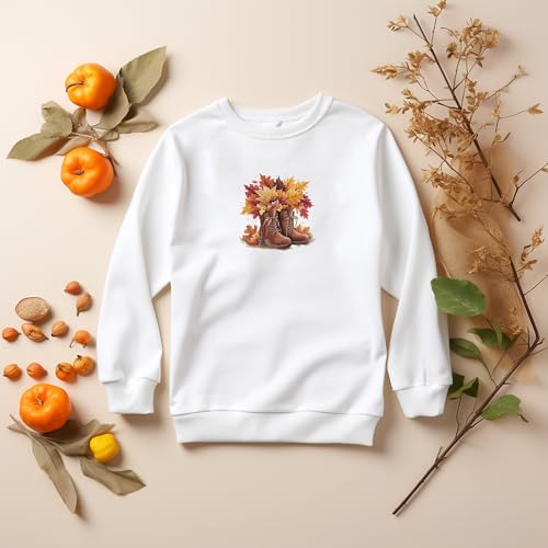 Purple Print House Halloween Boots Sweatshirt For Women Festive Autumn Walks October Ladies Jumper, XXL, Ginger Biscuit - Image 2