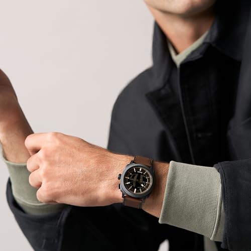 Image of Fossil Machine Brown Quartz Leather Watch FS6165