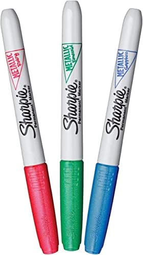 Markery permanentne Sharpie | Cienka końcówka | Asortyment metalicznych kolorów | 3 sztuki