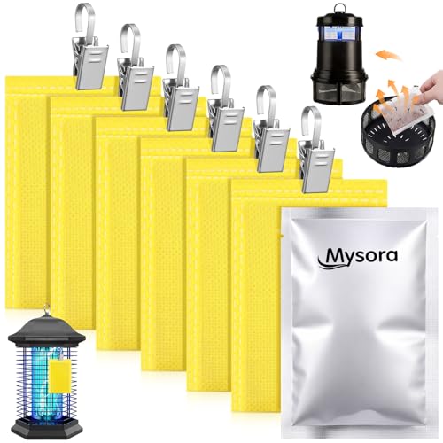 Mysora 6 Pack Mosquito Attractant Lure with 6 Stainless Clips Bulk Lure for Bug Zapper Bait Refill Compatible with All Mosquito Trap for Indoor Outdoor Safe and Long Lasting 10g Each Pack