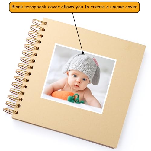 Tosnail - Álbum de recortes DIY 2 unidades, 8 x 8 pulgadas, 160 páginas en papel kraft grueso, libro de recuerdos, libro de firmas para bodas y aniversarios, familia y escuela miniatura 5