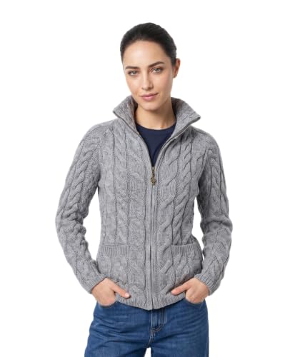 Image of Zippered Wool Sweater by Aran Woollen Mills
