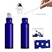 MASSUGAR 24 Pack Essential Oil Glass Roller Bottles 10ml Stainless Steel - 10 ml Cobalt Blue Roller Bottles for Essential Oils (4 Sprays, 24 Labels, 3 Droppers, 6 Extra Roller Balls, 2 Openers)