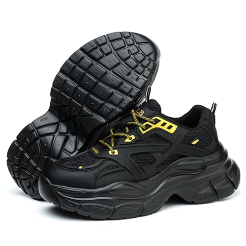 Image of Nutropa Steel Toe Boots for Men, Lightweight Safety Work Shoes, Comfortable Breathable Composite Toe Boots Slip-Resistant Indestructible Shoes