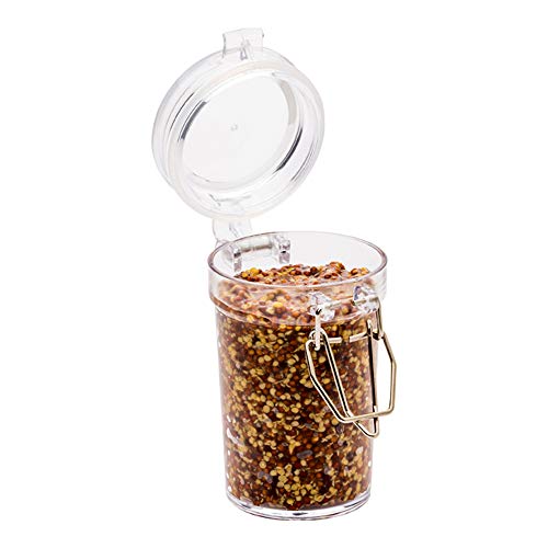 Restaurantware 2.7 Ounce Plastic Mason Jars 100 Disposable Clear Containers - With Hinged Clamp Lid Premium Clear Plastic Storage Containers Round Great For Storing Herbs And Spices