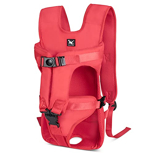 ALLSOPETS Ligero Mochila para Perro Portátil Cómodo Mochila para Perro Pequeño Gatos Viaje Mochila Bolsos para Cámping Scooter Rojo Cover
