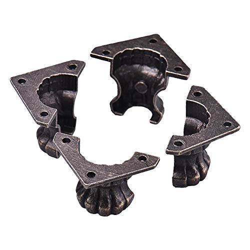 Easy-topbuy 4PCS Pies de Caja de Latón Antiguo Caja de Aleación de Zinc Esquina Pad Patas de La Caja 35 25 mm Cover