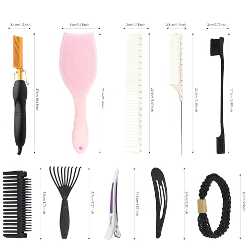 Set de peine eléctrico para cabello con 15 piezas miniatura 2
