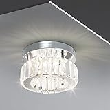Kristall Deckenleuchte Kronleuchter Pendelleuchte Luxuri?s Kristall Lampe Flur Deckenlampe Flur Schlafzimmerlampe Lampe Wohnzimmer mit Helle Lichter für Schlafzimmer Flur Proch (Round-Multi)