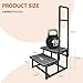 Euisiant 2-Step Stool with Handles for Elderly, Heavy Duty Stainless Steel Non-Slip Step Stool (Black, with Extra Handle)