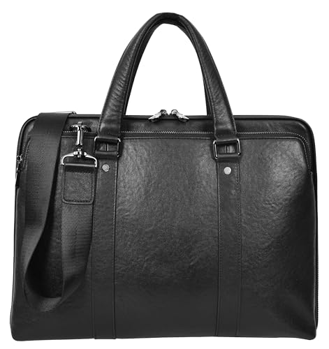 Sac bandoulière cuir noir pour ordinateur et trajets urbains