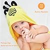 Sunny zzzZZ Baby Hooded Bath Towel and Washcloth Sets, Baby Essentials for Newborn Boy Girl, Baby Shower Towel Gifts for Infant and Toddler - 2 Towel and 8 Washcloths - Yellow Bee and Grey Elephant - Image 7