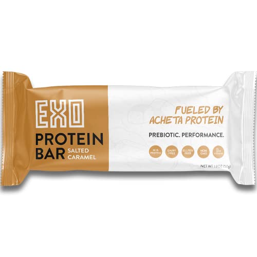 EXO Prebiotic Protein Bars, Salted Caramel | Dairy Free, Gluten Free, Low Sugar | 14g Protein, Sustainable, B12, Gut Heath, | Non-GMO. Vegetarian, Paleo | Vitamins, Sustained Energy, 12 Count, - Image 4