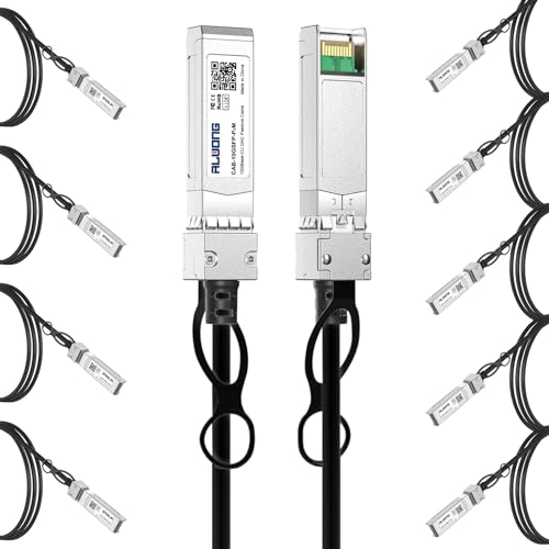 Alwong 10-Pack 0.3m/0.98ft 10G Direct Attach Copper Cable, SFP+ Passive Twinax DAC Cable for Cisco SFP-H10GB-CU30CM, Ubiquiti, Arista, D-Link, Huawei, Intel, Meraki, Mikrotik, Netgear, TP-Link etc.