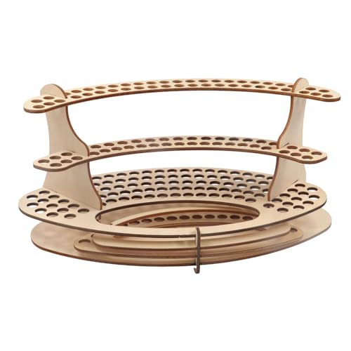 Image of Pokinge Wooden Paint Brush Holder,105 Holes Desk Stand Paintbrush Organizer Paintbrush Holder Organizer Paint Brush Rack for Pencils Pens Paint Brushes