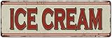 Ice Cream Sign Vintage Diner Decor Retro Signs Wall Art Tin Decorations Plaque Restaurant Food Grill Gift 6 x 18 High Gloss Metal 206180068017