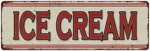 Ice Cream Sign Vintage Diner Decor Retro Signs Wall Art Tin Decorations Plaque Restaurant Food Grill Gift 6 x 18 High Gloss Metal 206180068017