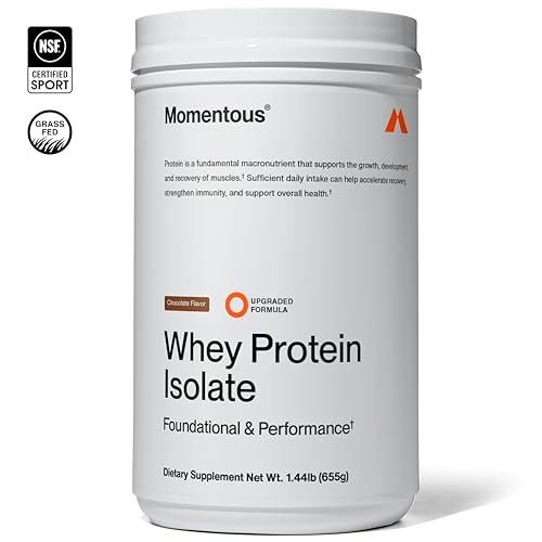 Best Protein Powder to Mix with Water (2026): Top-Rated Picks That Actually Dissolve 17 Momentous Essential Grass-Fed Whey Protein Powder – 20 g Whey Isolate Protein – NSF Certified for Sport – Gluten-Free – 25 Servings for Essential Everyday Use – Chocolate – Net WT 1.44 LB (655 g)