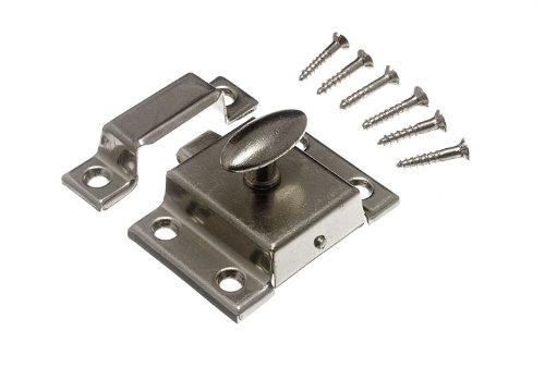 Loquet placard 50mm nickel plaqué avec vis pour meubles et armoires - Lot de 24 pièces