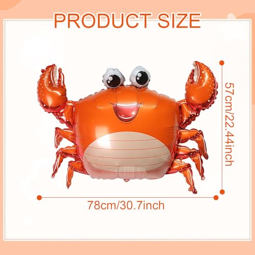 Image of Sea Animal Balloons 4pcs Ocean Themed Balloon Party Decoration,Large Crab 30 Inch Mylar Balloons,Ocean Balloon Birthday Party Decorations