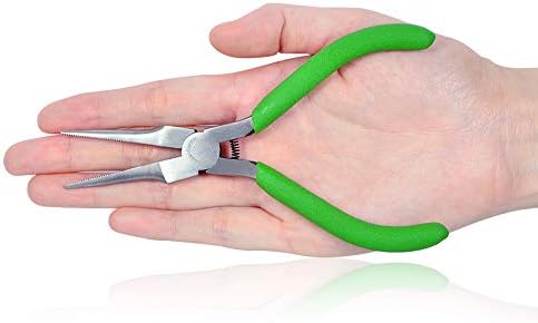 SPEEDWOX Mini Needle Nose Pliers Thin Serrated Jaw 4-1/2 Inches Small Long Nose Pliers Micro Precision Wire Looping Fine Chain Nose Plier Professional Jewelry Making Tool Beading Hobby Craft Supplies
