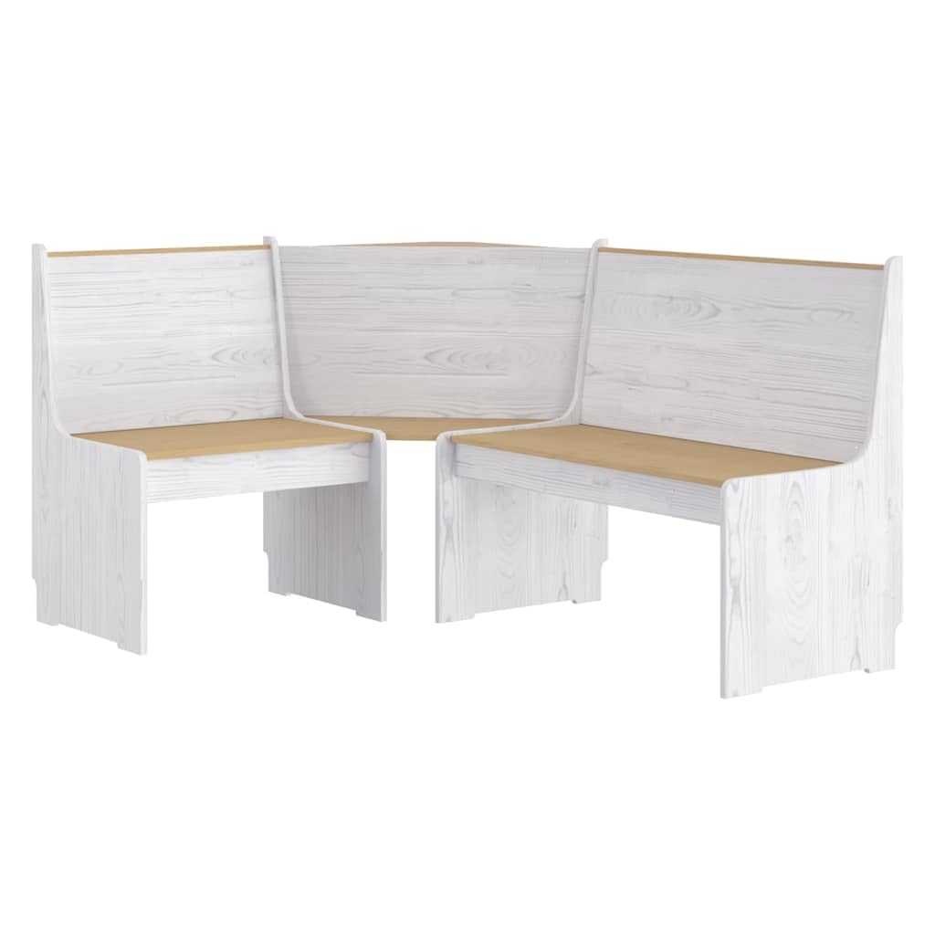 Banco esquinero puro 151 cm, madera maciza de pino en forma de L