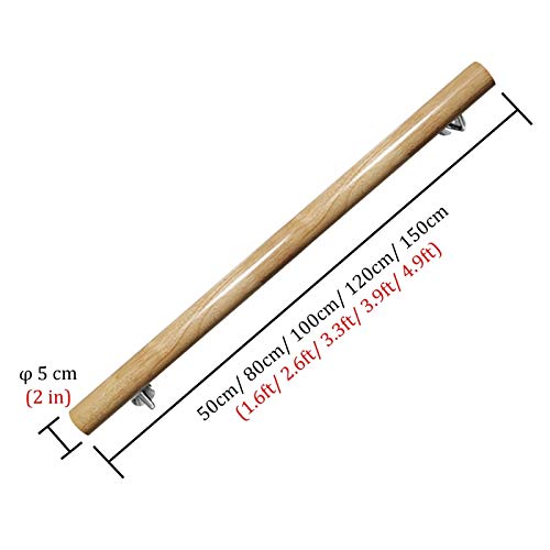 Main courante en bois kit de rampe d'appui murale 100cm noire