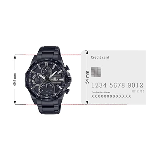 Casio Edifice EQS-940DC-1AVUDF Black Analog Dial Black Stainless Steel Band Men's Watch Solar Powered Chronograph ED548 - Image 6