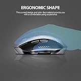 INPHIC Bluetooth Mouse, [Upgraded] Multi-Device Silent Rechargeable Wireless Mouse (Tri-Mode: BT 5.0/4.0+2.4G), 1600DPI Ergonomic Portable Mouse for Laptop PC Computer Mac, Grey - Image 7