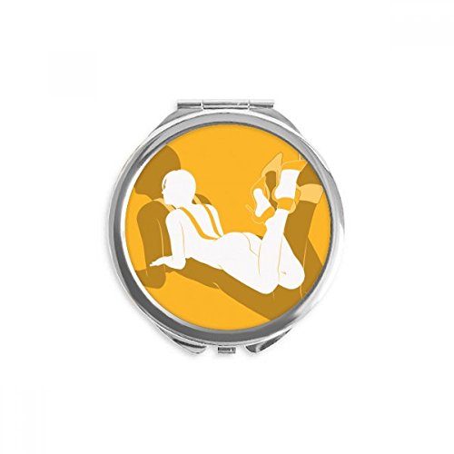 Miroir rond maquillage de poche portable à la main pour retouches précises