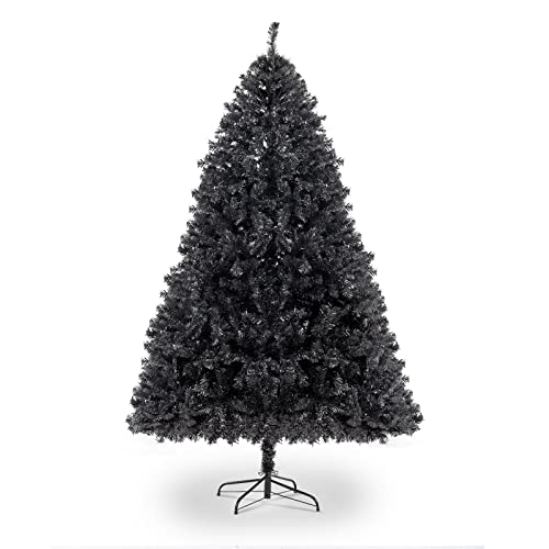 Karl home 6ft Black Artificial Christmas Tree, Classic Spruce Tree with Sturdy Metal Stand for Home, Office, Party Festival Holiday Decoration,1150 PVC Branch