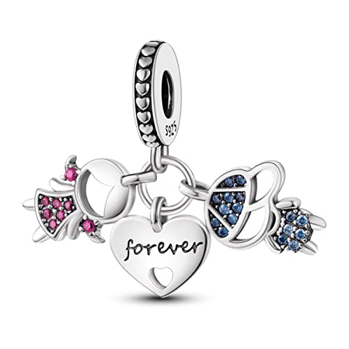 Parmuz 925 Sterling Silver Charm for Bracelet Necklace Dangle Love Mom Ocean travel Butterfly Party Charm Beads Pendants DIY Jewelry for Women