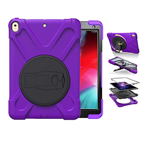 Tsq Ipad Pro 10.5 Case 2017 For Kids | Ipad Air 3 Case 2019 With Stand Handle Strap | Heavy Duty Durable Protective Rubber Case For Ipad Air 3Rd Generation 10.5 Inch | Purple #TOP8