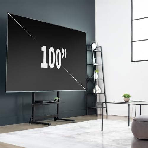 Image of VIVO Heavy Duty 55 to 100 inch TV Floor Stand, Holds up to 154 lbs, Tall Stationary TV Mount with Storage Shelf, Black, STAND-TV100F
