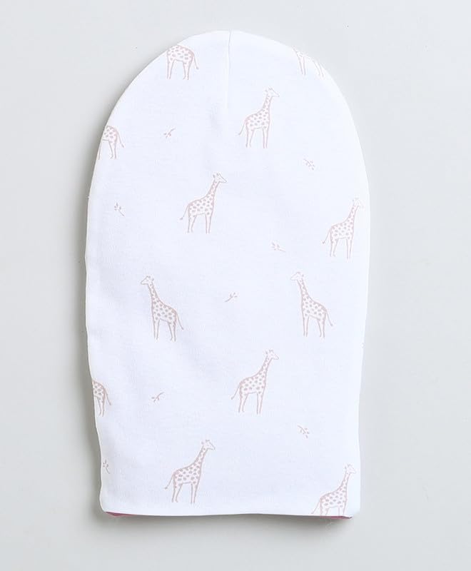 BUMZEE Peb9538 czapka dziewczęca, dwustronna, bawełna, biały i Mauve, 2 sztuki