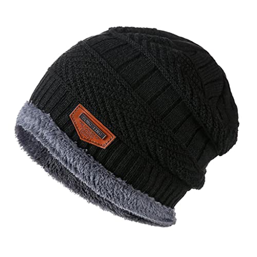 Fityle Chapéu Unisex De Gorro Chapéu De Malha Quente Chapéu Forrado De Lã Grossa Para Esporte De Cor