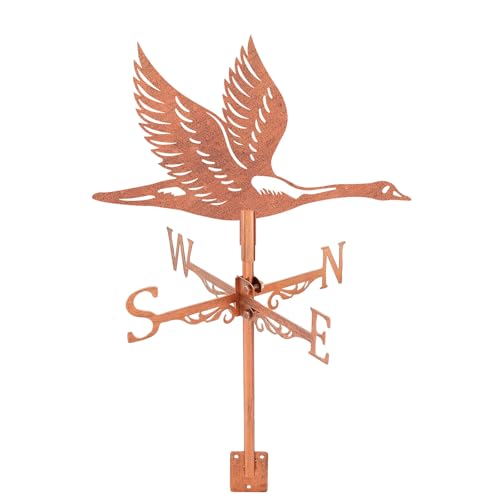 SUPERDANT Wetterhahn Mit Schwanen Motiv Vogel Silhouette Wetterhahn fürs Dach Tier Wetterfahne Aus Kupfer Dekorative Windrichtungsschilder Für Bauernhaus Schuppen Garten Dachdekoration SUPERDANT Wetterhahn Mit Schwanen Motiv Vogel Silhouette Wetterhahn fürs Dach Tier Wetterfahne Aus Kupfer Dekorative Windrichtungsschilder Für Bauernhaus Schuppen Garten Dachdekoration