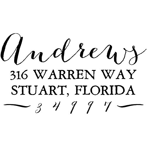 Ink Pen Address Stamp-8 Ink Colors! | Return Address Stamps | Function & Flair Stamps- Multiple Designs! | Script Font Address Stamps | Custom Stamps (Style 1, Large)
