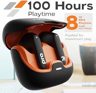 GOBOULT Z40 Pro with 100H Playtime, Zen Quad Mic ENC, 45ms Low Latency Gaming, Premium Rubber Grip Case, 13mm Bass Drivers, BT 5.3, TWS Truly Wireless in Ear Earbuds (Midnight)