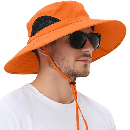 Wide Brim Sun Bucket Hat Waterproof Boonie Hat for Men & Women