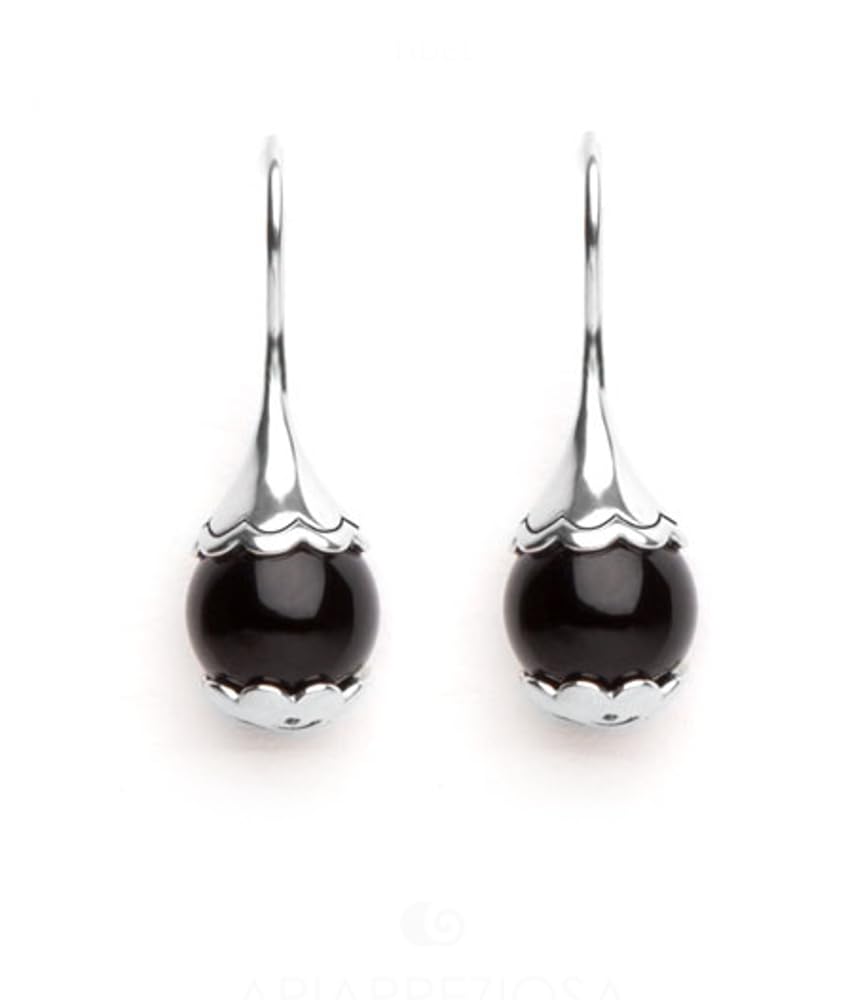 Orecchini Tamashii Ear-Drops in Argento con Onice EHST6-1
