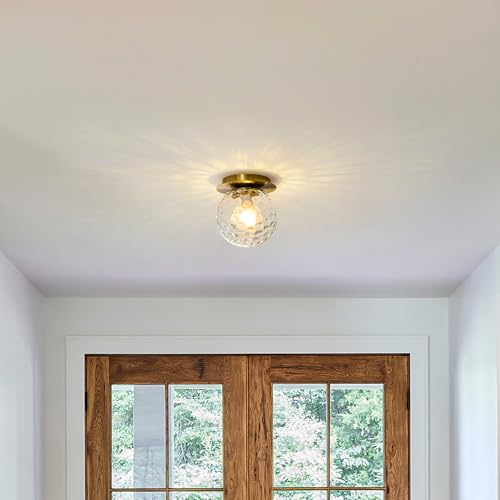 Image of Modern Gold Globe Wall Sconce,Single Light with Clear Glass Shade