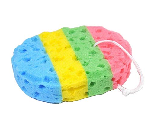 Rainbow Color Body Bath Kids Bath Sponge Soft Super Absorbent Body Shower Cleaning Sponge Spa Body Scrub Washing Ball Rainbow Color Body Bath Sponge for Baby & Adult(Show as The Pictures) (1)