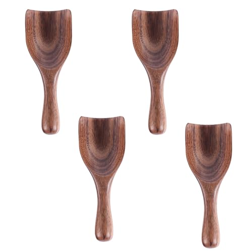 Gosknor 4pcs Wooden Scoops for Jars, 4.33x1.58 Inch Coffee Bean Scoops Versatile Measuring Tool Tablespoon Kitchen Utensils for Coffee Jars Canisters