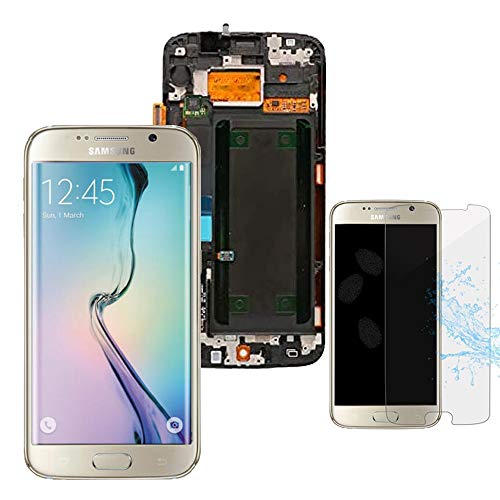 XQ Parts LCD Display Digitizer Touch Screen Assembly with Frame for Samsung Galaxy S6 Edge G925 G925F G925I OLED LCD 5.1'' with Free Tempered Glass (Gold) XQ Parts LCD Display Digitizer Touch Screen Assembly with Frame for Samsung Galaxy S6 Edge G925 G925F G925I OLED LCD 5.1'' with Free Tempered Glass (Gold)