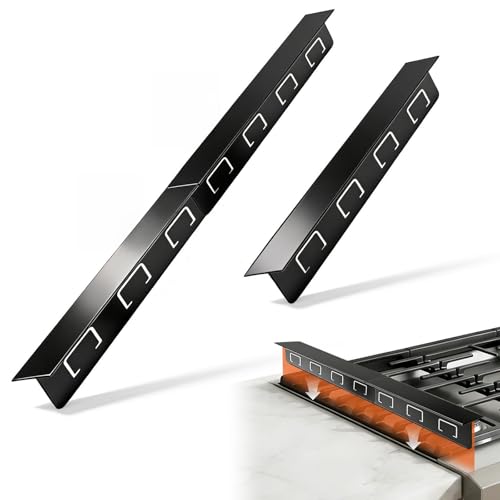 “T” design Stove Gap Covers 2 Pack, Adjustable 13.8” to 27.5”Stove Gap Filler Stainless Steel, Heat Resistant Range Trim Kit, Oven Side Gap Filler，Easy to Clean and Maintain