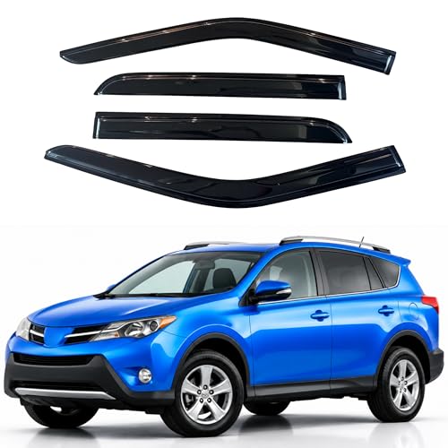 Image of IG Window Visors Fit for 2013-2018 Toyota RAV4, Out-Channel Rain Guards Vent Wind Deflectors 4PC, Car Accessories for 13-18 RAV4