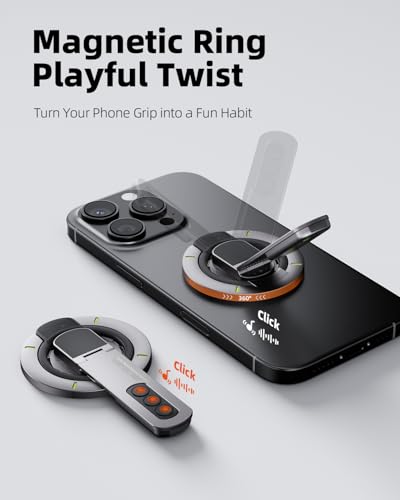 Image of TODI for MagSafe Phone Grip Stand, 3-in-1 Magnetic Finger Ring Holder with Double-Sided Magnet, Fidget Toy Design, Magnetic Phone Stand for iPhone 16 /15 /14 /13 /12 Series
